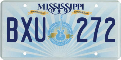 MS license plate BXU272