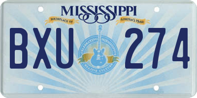 MS license plate BXU274