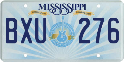 MS license plate BXU276