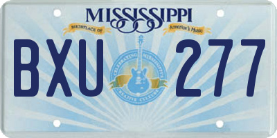 MS license plate BXU277