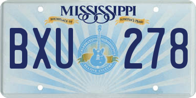 MS license plate BXU278