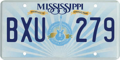 MS license plate BXU279