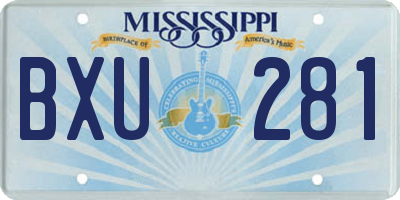 MS license plate BXU281