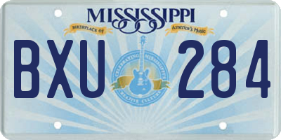 MS license plate BXU284