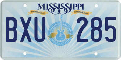MS license plate BXU285