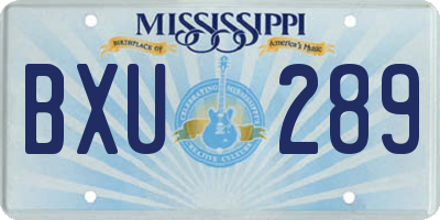 MS license plate BXU289