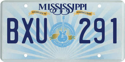 MS license plate BXU291
