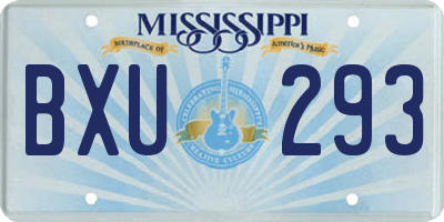 MS license plate BXU293
