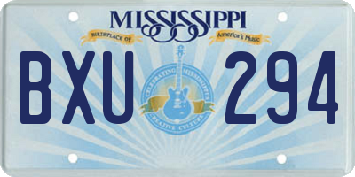 MS license plate BXU294