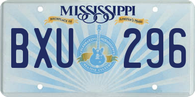 MS license plate BXU296