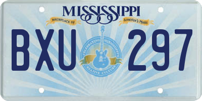 MS license plate BXU297