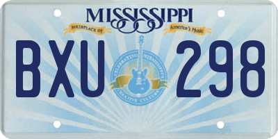MS license plate BXU298
