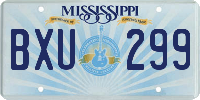 MS license plate BXU299