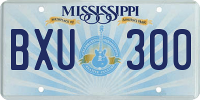 MS license plate BXU300