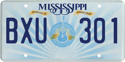 MS license plate BXU301