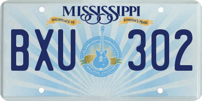 MS license plate BXU302