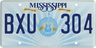 MS license plate BXU304