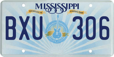 MS license plate BXU306