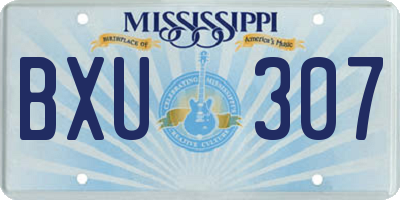 MS license plate BXU307