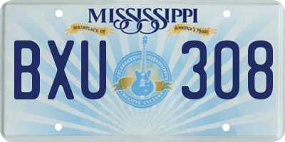 MS license plate BXU308