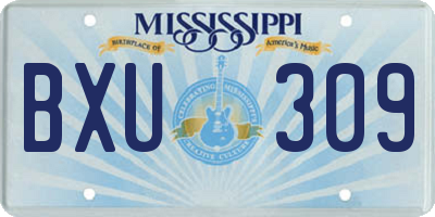 MS license plate BXU309