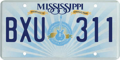 MS license plate BXU311