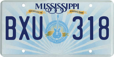 MS license plate BXU318