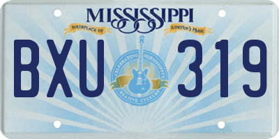MS license plate BXU319