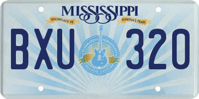 MS license plate BXU320