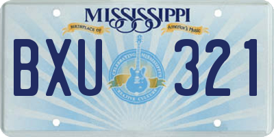 MS license plate BXU321