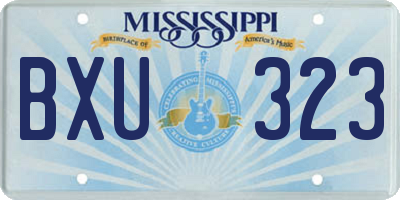 MS license plate BXU323