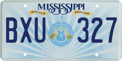 MS license plate BXU327