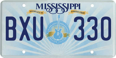 MS license plate BXU330