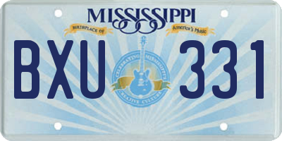MS license plate BXU331