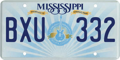 MS license plate BXU332