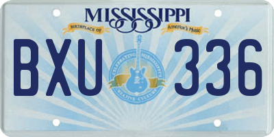 MS license plate BXU336