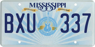 MS license plate BXU337