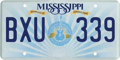 MS license plate BXU339