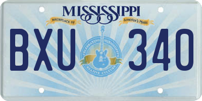 MS license plate BXU340