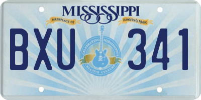 MS license plate BXU341