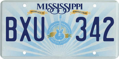 MS license plate BXU342