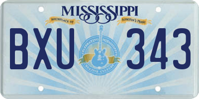 MS license plate BXU343
