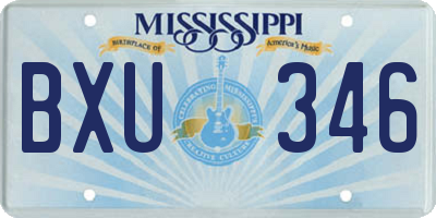 MS license plate BXU346
