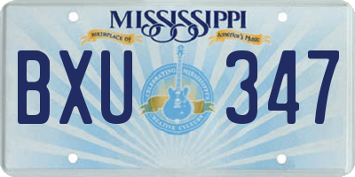 MS license plate BXU347