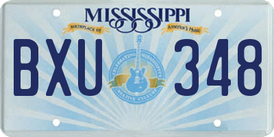 MS license plate BXU348