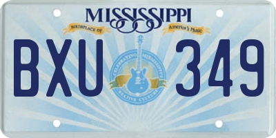 MS license plate BXU349
