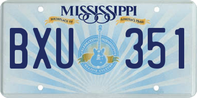 MS license plate BXU351
