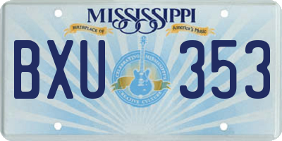 MS license plate BXU353