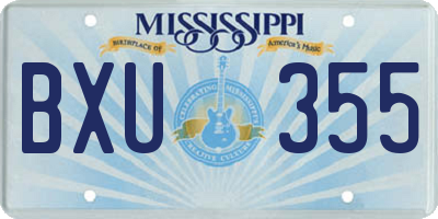 MS license plate BXU355