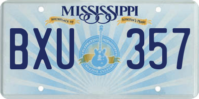 MS license plate BXU357